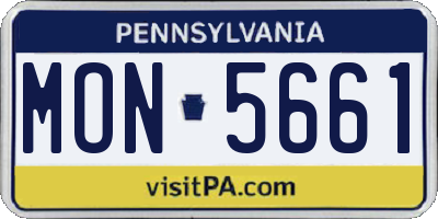 PA license plate MON5661