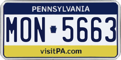 PA license plate MON5663