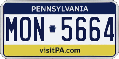 PA license plate MON5664