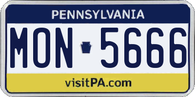 PA license plate MON5666