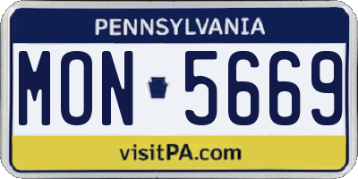 PA license plate MON5669