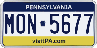 PA license plate MON5677