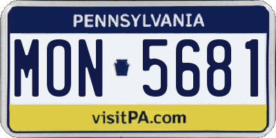 PA license plate MON5681