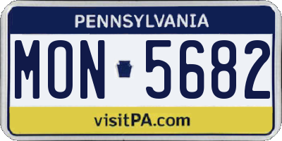 PA license plate MON5682