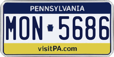 PA license plate MON5686