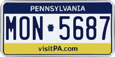 PA license plate MON5687