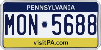 PA license plate MON5688