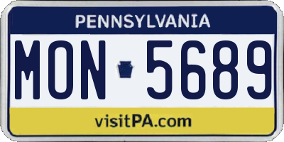 PA license plate MON5689