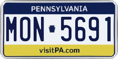 PA license plate MON5691