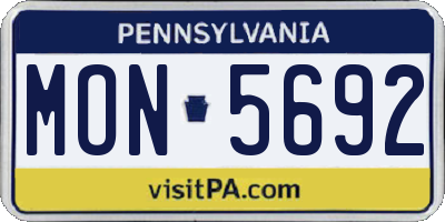 PA license plate MON5692