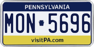 PA license plate MON5696