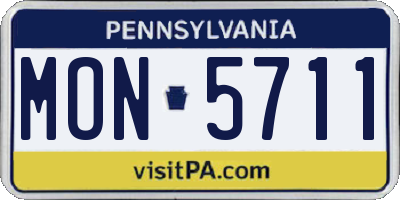 PA license plate MON5711