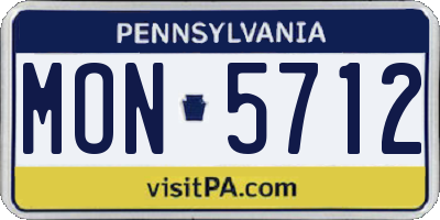 PA license plate MON5712