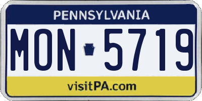 PA license plate MON5719