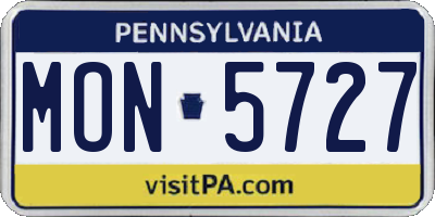 PA license plate MON5727