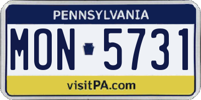 PA license plate MON5731
