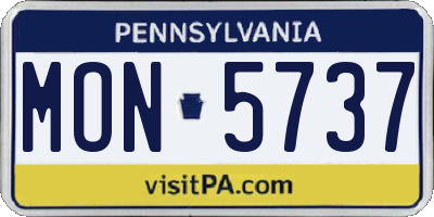 PA license plate MON5737