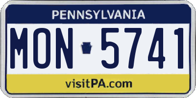 PA license plate MON5741