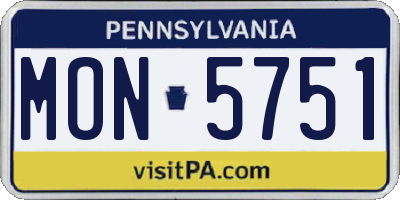 PA license plate MON5751