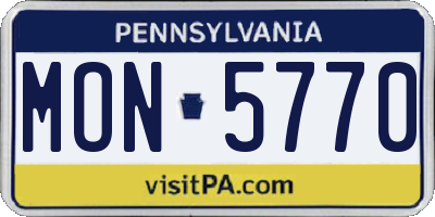 PA license plate MON5770