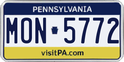 PA license plate MON5772