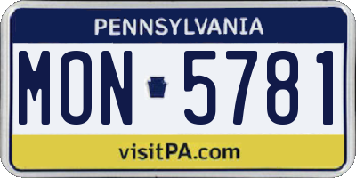 PA license plate MON5781