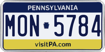PA license plate MON5784