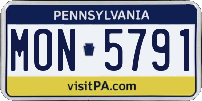 PA license plate MON5791
