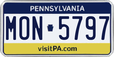 PA license plate MON5797