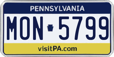 PA license plate MON5799