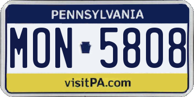 PA license plate MON5808