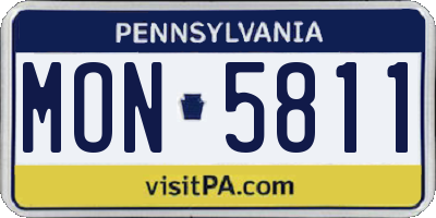 PA license plate MON5811