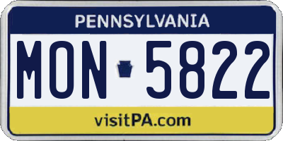PA license plate MON5822