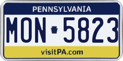 PA license plate MON5823