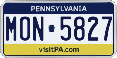PA license plate MON5827
