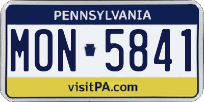PA license plate MON5841