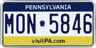 PA license plate MON5846