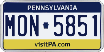 PA license plate MON5851