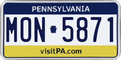PA license plate MON5871