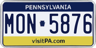 PA license plate MON5876