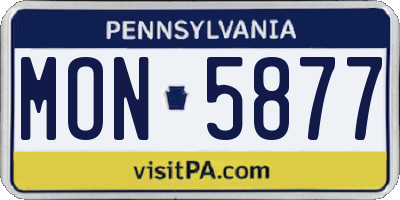 PA license plate MON5877