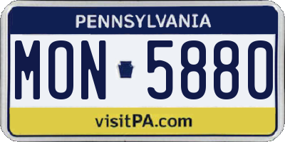 PA license plate MON5880