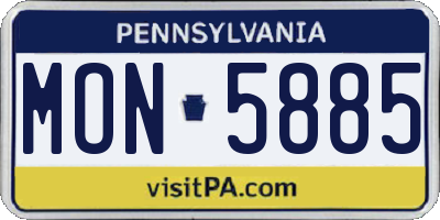 PA license plate MON5885
