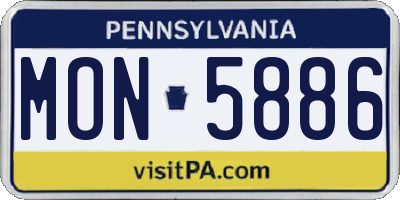 PA license plate MON5886