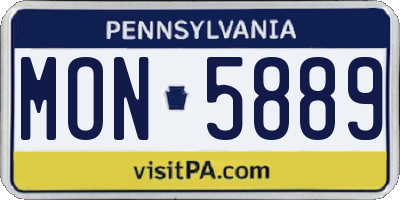 PA license plate MON5889