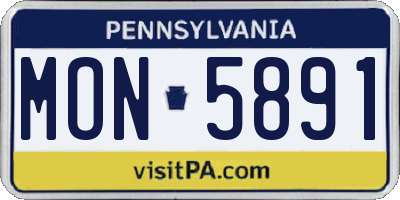 PA license plate MON5891