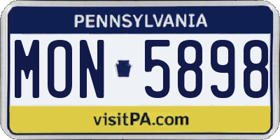 PA license plate MON5898