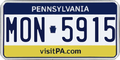 PA license plate MON5915