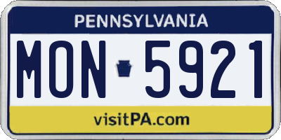 PA license plate MON5921