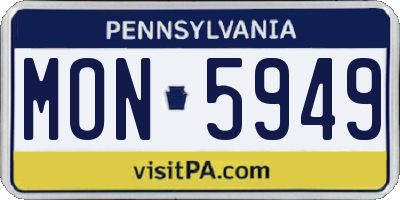 PA license plate MON5949